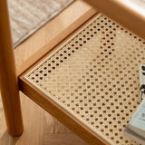 Mesa de esquina de la sala de estar de doble nivel de madera maciza rectangular con mesa de estante