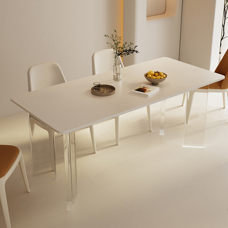 Style moderne 1/3/4 pièces table à manger rectangle meubles en pierre en blanc