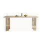 Modern Style 1/3/4 Pieces Dining Table Rectangle Stone Furniture in White