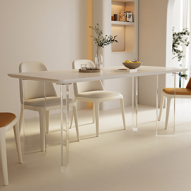 Style moderne 1/3/4 pièces table à manger rectangle meubles en pierre en blanc