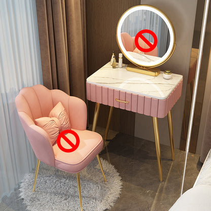 Scrivania per il trucco a specchio illuminato in piedi set di vanità per trucco con cassetto