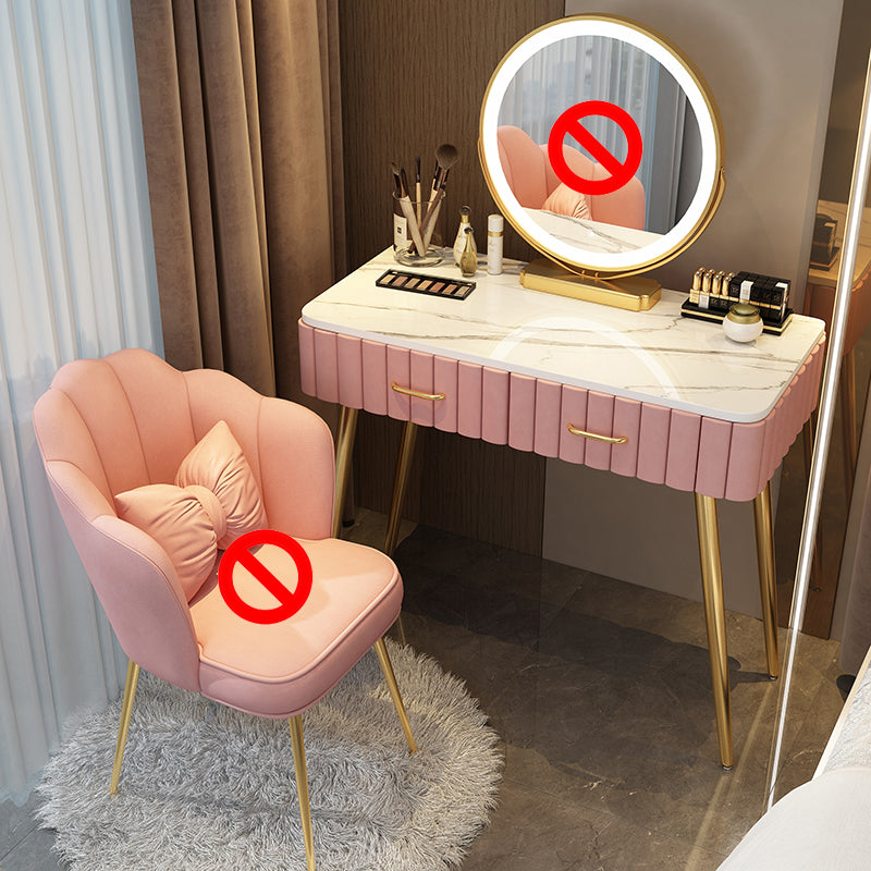 Scrivania per il trucco a specchio illuminato in piedi set di vanità per trucco con cassetto