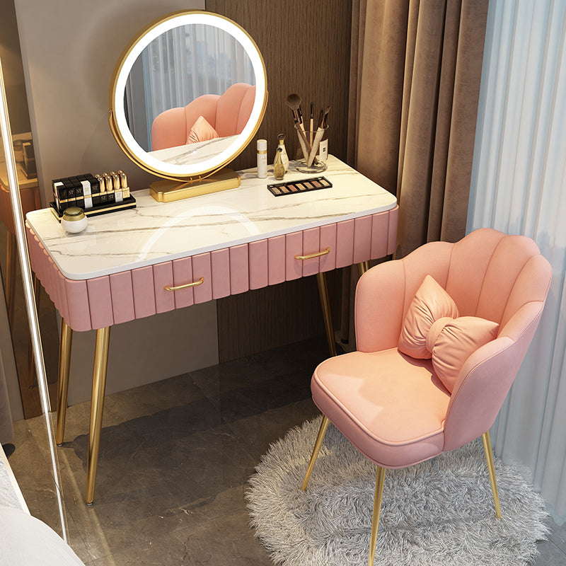 Scrivania per il trucco a specchio illuminato in piedi set di vanità per trucco con cassetto