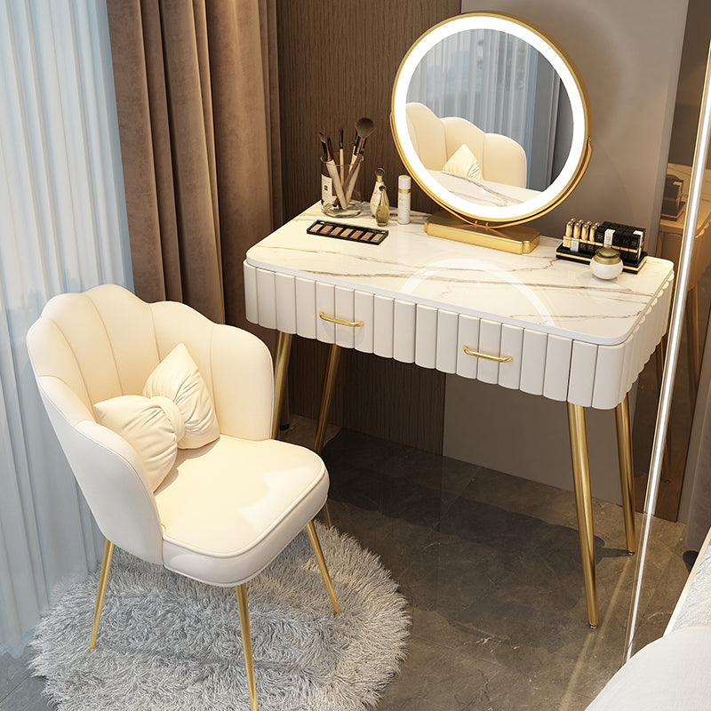 Scrivania per il trucco a specchio illuminato in piedi set di vanità per trucco con cassetto