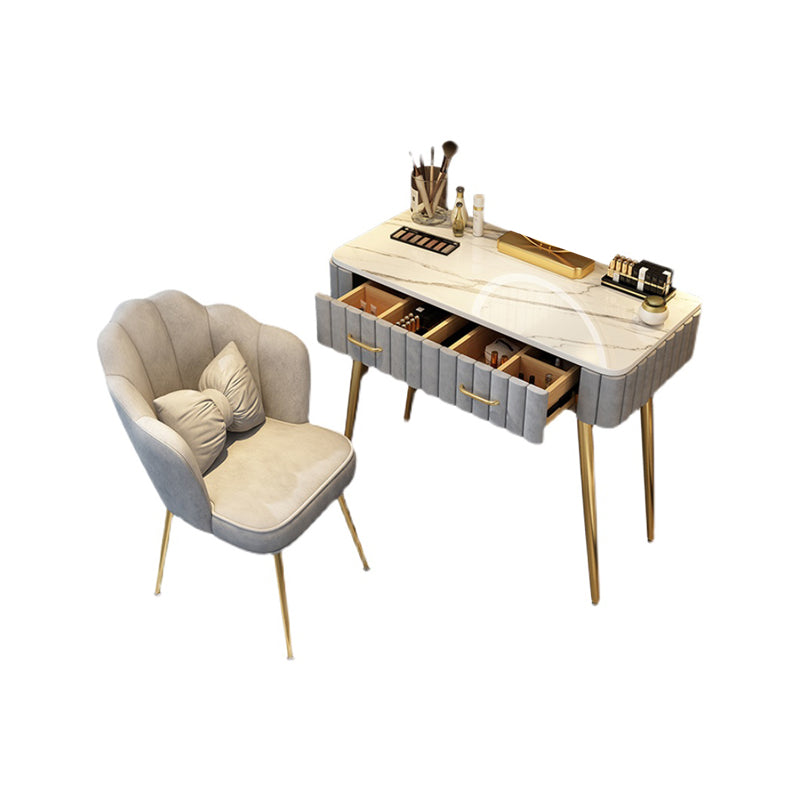 Scrivania per il trucco a specchio illuminato in piedi set di vanità per trucco con cassetto