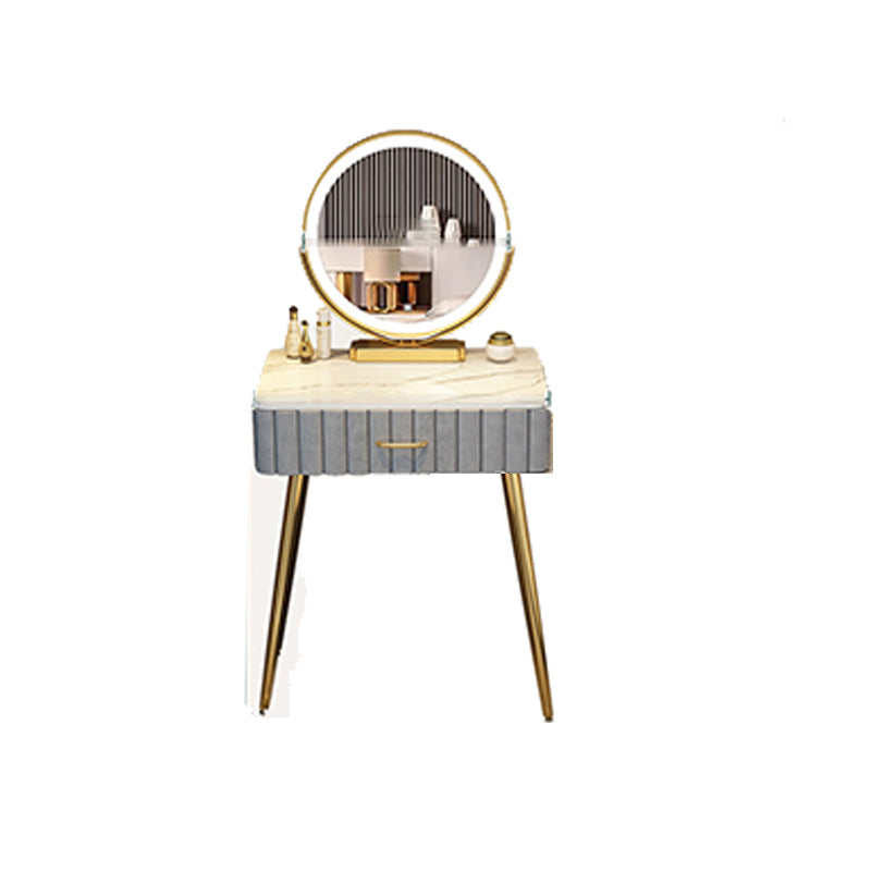 Scrivania per il trucco a specchio illuminato in piedi set di vanità per trucco con cassetto