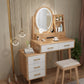 Traditions Dressing Table Cherry Bedroom Lighted Mirror Standing Make-up Vanity Clearhalo 'Bedroom Furniture' 'furn' 'furn_makeup_vanities' 'Furniture' 'Makeup Vanities' 'makeup_vanities' 7094877