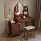 Traditions Dressing Table Cherry Bedroom Lighted Mirror Standing Make-up Vanity Clearhalo 'Bedroom Furniture' 'furn' 'furn_makeup_vanities' 'Furniture' 'Makeup Vanities' 'makeup_vanities' 7094883