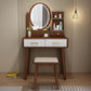 Traditions Dressing Table Cherry Bedroom Lighted Mirror Standing Make-up Vanity Makeup Vanity & Mirror & Stools Walnut White 2 Clearhalo 'Bedroom Furniture' 'furn' 'furn_makeup_vanities' 'Furniture' 'Makeup Vanities' 'makeup_vanities' 7094898