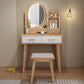 Traditions Dressing Table Cherry Bedroom Lighted Mirror Standing Make-up Vanity Makeup Vanity & Mirror & Stools Natural Wood White 2 Clearhalo 'Bedroom Furniture' 'furn' 'furn_makeup_vanities' 'Furniture' 'Makeup Vanities' 'makeup_vanities' 7094899