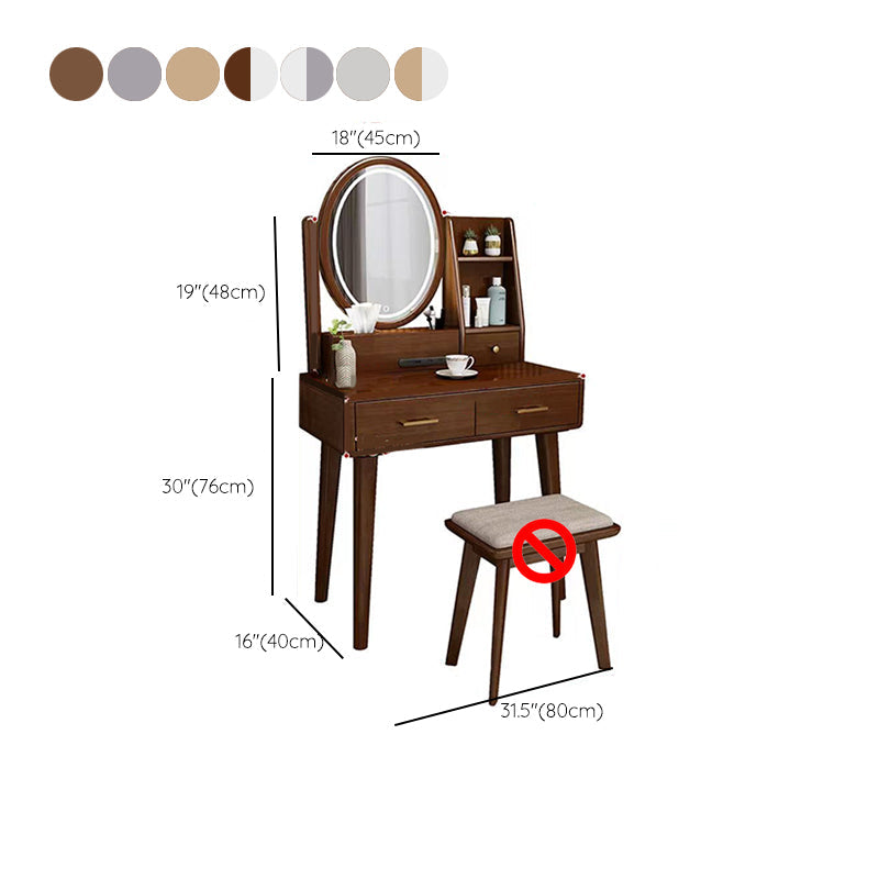 Traditions Dressing Table Cherry Bedroom Lighted Mirror Standing Make-up Vanity Clearhalo 'Bedroom Furniture' 'furn' 'furn_makeup_vanities' 'Furniture' 'Makeup Vanities' 'makeup_vanities' 7094904
