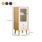 Modern Glass Paned Accent Cabinet 1-Door Solid Wood Chest with 2 Drawers Clearhalo 'Cabinets & Chests' 'cabinets_chests' 'furn' 'furn_cabinets_chests' 'Furniture' 'Living Room Furniture' 7094943