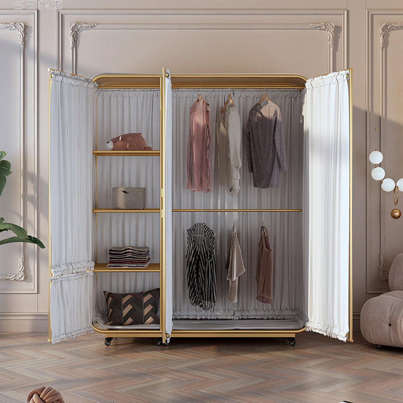 Moderno moderno armadio in metallo abiti da binario armadio armadio con scaffali