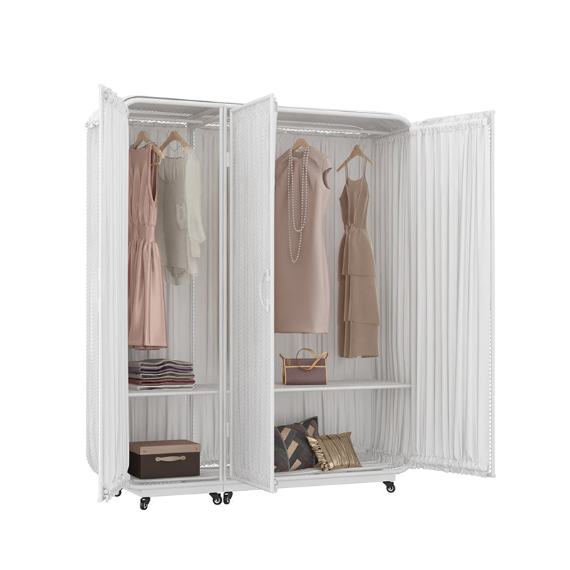 Moderno moderno armadio in metallo abiti da binario armadio armadio con scaffali