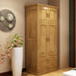Modern Wardrobe Armoire Solid Wood Wardrobe Cabinet with Doors and Drawer