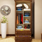 Modern Wardrobe Armoire Solid Wood Wardrobe Cabinet with Doors and Drawer