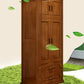Modern Wardrobe Armoire Solid Wood Wardrobe Cabinet with Doors and Drawer