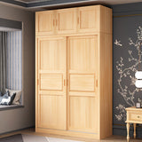 Modern Wardrobe Armoire Solid Wood Wardrobe Cabinet with Doors