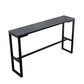Modern Style Stone Bistro Bar Table Rectangle Metal Base Bar Table Black Gold Without Chairs Clearhalo 'Bar Furniture' 'Bar Tables' 'bar_tables' 'furn' 'furn_bar_tables' 'Furniture' 'Kitchen & Dining Furniture' 7095714