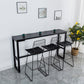 Modern Style Stone Bistro Bar Table Rectangle Metal Base Bar Table Clearhalo 'Bar Furniture' 'Bar Tables' 'bar_tables' 'furn' 'furn_bar_tables' 'Furniture' 'Kitchen & Dining Furniture' 7095718