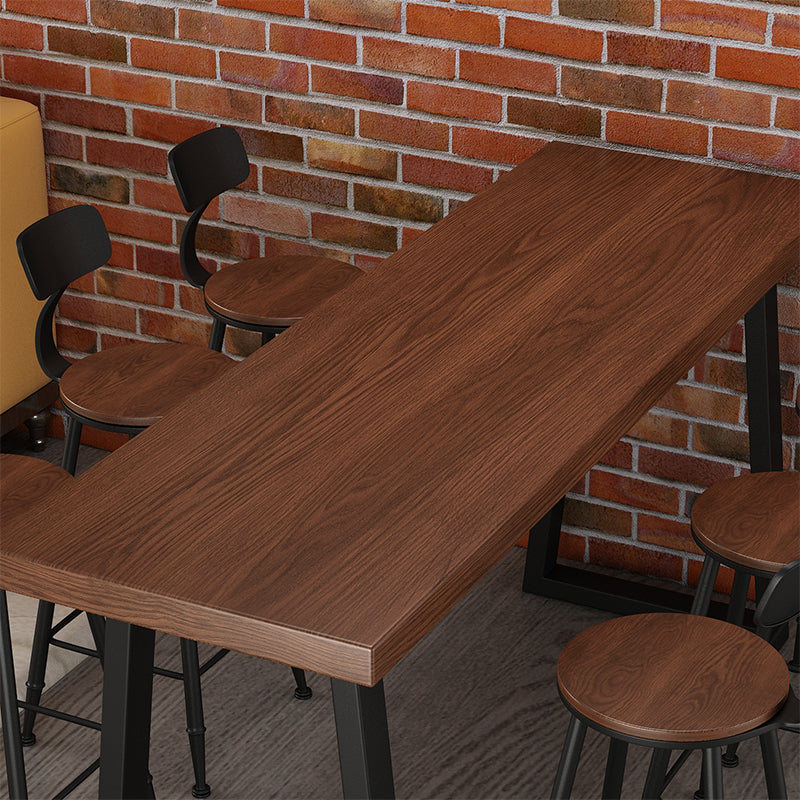 Industrial Style Bistro Bar Table Rectangle Solid Wood Bar Table Clearhalo 'Bar Furniture' 'Bar Tables' 'bar_tables' 'furn' 'furn_bar_tables' 'Furniture' 'Kitchen & Dining Furniture' 7095769