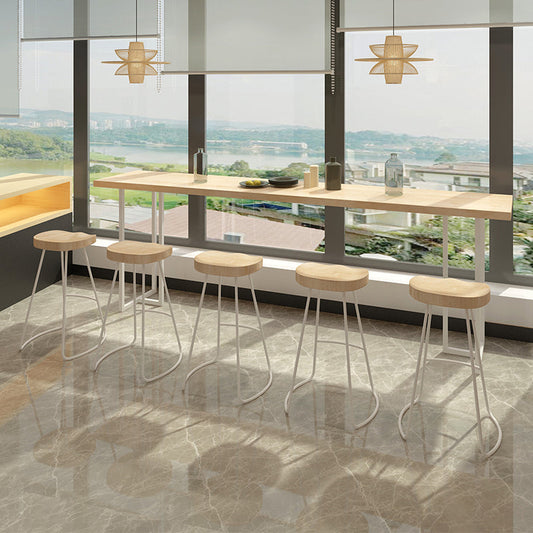 Modern Bistro Bar Table Rectangle Wood Double Pedestal Bar Table Clearhalo 'Bar Furniture' 'Bar Tables' 'bar_tables' 'furn' 'furn_bar_tables' 'Furniture' 'Kitchen & Dining Furniture' 7095795