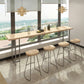 Modern Bistro Bar Table Rectangle Wood Double Pedestal Bar Table Clearhalo 'Bar Furniture' 'Bar Tables' 'bar_tables' 'furn' 'furn_bar_tables' 'Furniture' 'Kitchen & Dining Furniture' 7095798