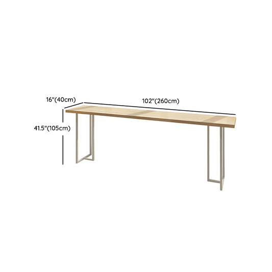 Modern Bistro Bar Table Rectangle Wood Double Pedestal Bar Table Clearhalo 'Bar Furniture' 'Bar Tables' 'bar_tables' 'furn' 'furn_bar_tables' 'Furniture' 'Kitchen & Dining Furniture' 7095807