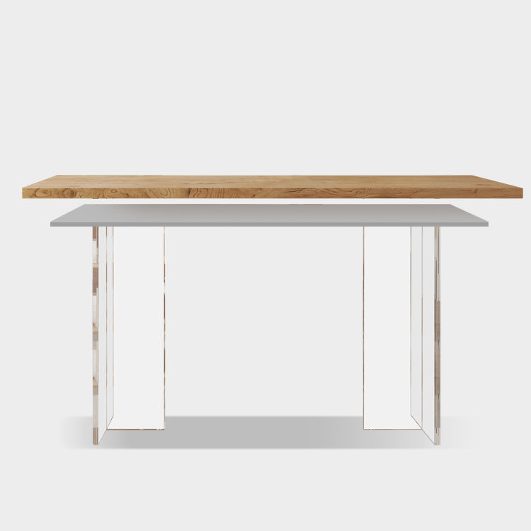 Modern Rectangle Bistro Bar Table Solid Wood Bar Table with Acrylic Clearhalo 'Bar Furniture' 'Bar Tables' 'bar_tables' 'furn' 'furn_bar_tables' 'Furniture' 'Kitchen & Dining Furniture' 7095811