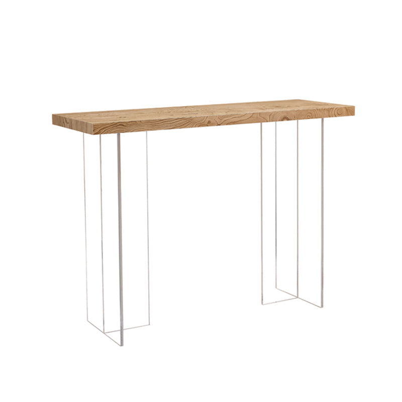 Modern Rectangle Bistro Bar Table Solid Wood Bar Table with Acrylic Without Chairs Clearhalo 'Bar Furniture' 'Bar Tables' 'bar_tables' 'furn' 'furn_bar_tables' 'Furniture' 'Kitchen & Dining Furniture' 7095813
