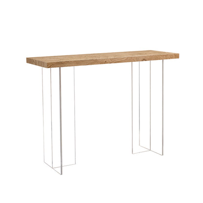 Modern Rectangle Bistro Bar Table Solid Wood Bar Table with Acrylic Without Chairs Clearhalo 'Bar Furniture' 'Bar Tables' 'bar_tables' 'furn' 'furn_bar_tables' 'Furniture' 'Kitchen & Dining Furniture' 7095813