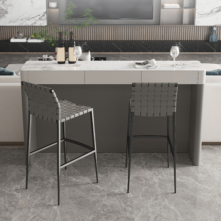 Modern Style Bistro Bar Table Rectangle Stone Top Bar Table for Living Room Clearhalo 'Bar Furniture' 'Bar Tables' 'bar_tables' 'furn' 'furn_bar_tables' 'Furniture' 'Kitchen & Dining Furniture' 7095821