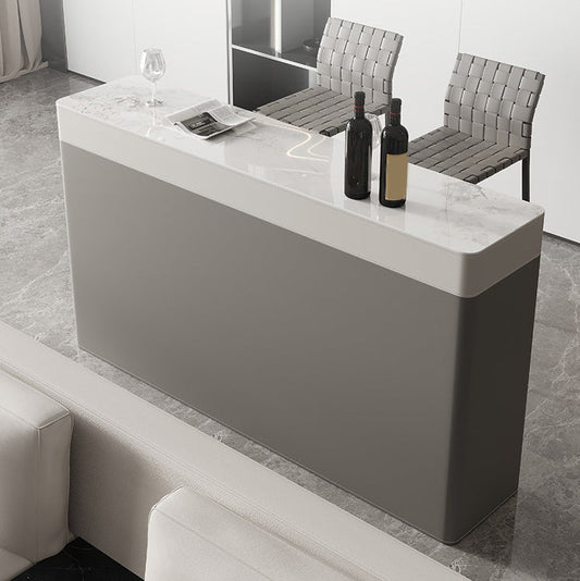 Modern Style Bistro Bar Table Rectangle Stone Top Bar Table for Living Room Clearhalo 'Bar Furniture' 'Bar Tables' 'bar_tables' 'furn' 'furn_bar_tables' 'Furniture' 'Kitchen & Dining Furniture' 7095822