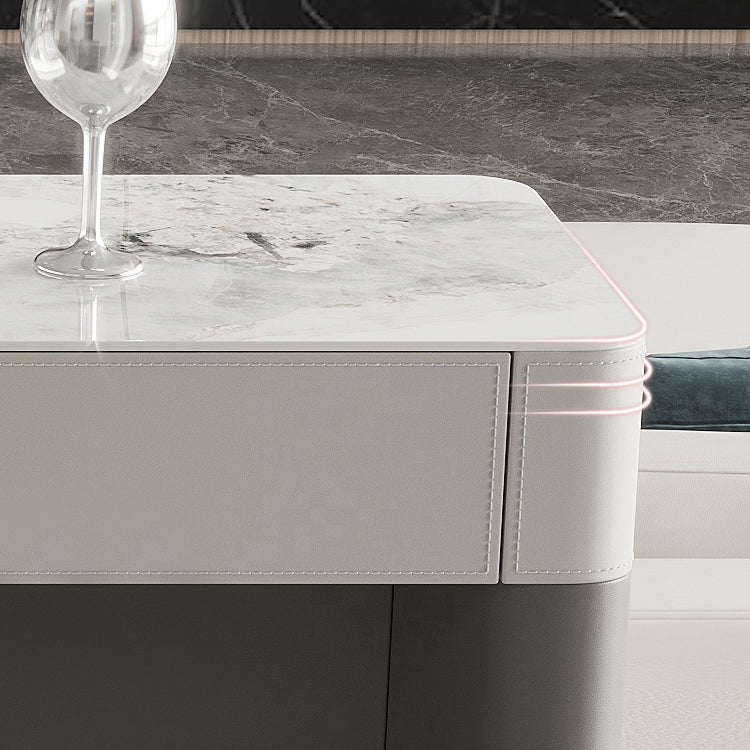 Modern Style Bistro Bar Table Rectangle Stone Top Bar Table for Living Room Clearhalo 'Bar Furniture' 'Bar Tables' 'bar_tables' 'furn' 'furn_bar_tables' 'Furniture' 'Kitchen & Dining Furniture' 7095828