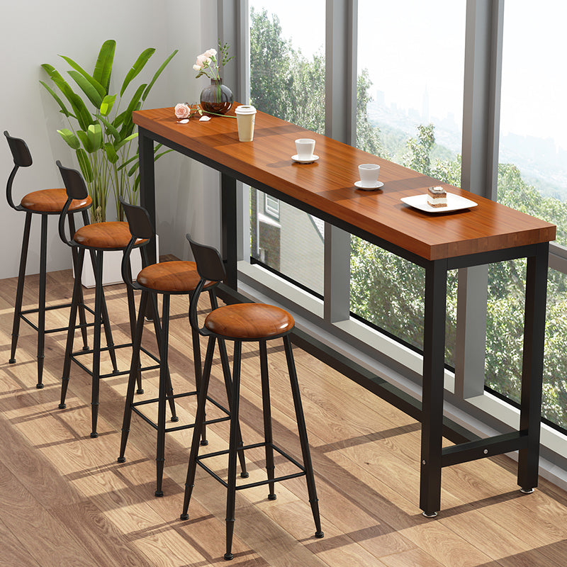 Industrial Bar Table Rectangle Wood Bar Table for Dining Room Clearhalo 'Bar Furniture' 'Bar Tables' 'bar_tables' 'furn' 'furn_bar_tables' 'Furniture' 'Kitchen & Dining Furniture' 7095851