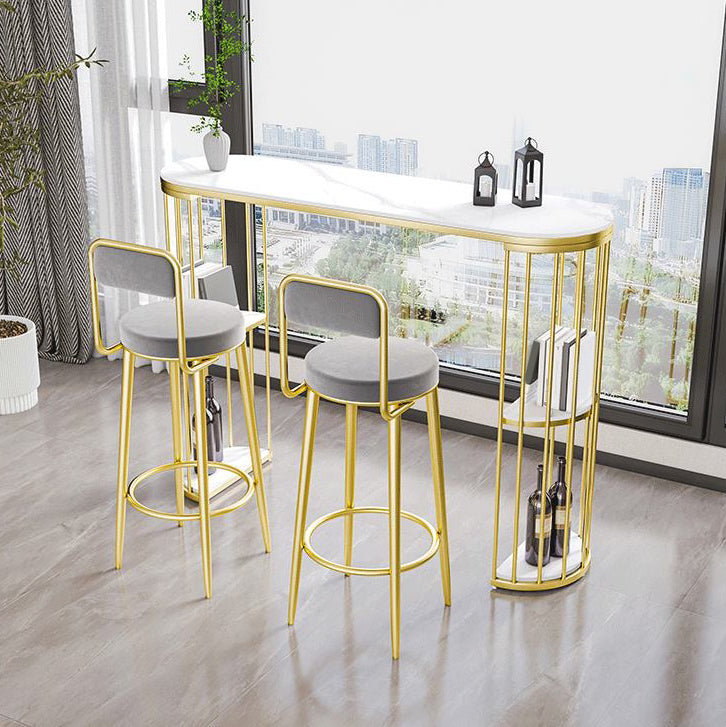 Modern Style Bar Table Oval Stone Storage Bar Table for Living Room Clearhalo 'Bar Furniture' 'Bar Tables' 'bar_tables' 'furn' 'furn_bar_tables' 'Furniture' 'Kitchen & Dining Furniture' 7095908