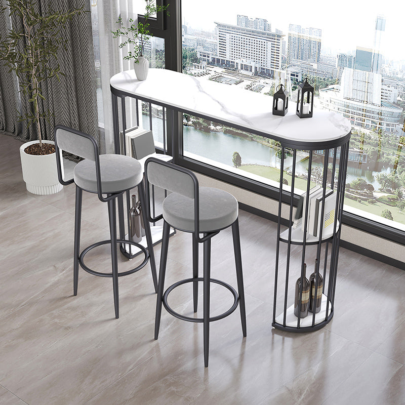 Modern Style Bar Table Oval Stone Storage Bar Table for Living Room Clearhalo 'Bar Furniture' 'Bar Tables' 'bar_tables' 'furn' 'furn_bar_tables' 'Furniture' 'Kitchen & Dining Furniture' 7095912