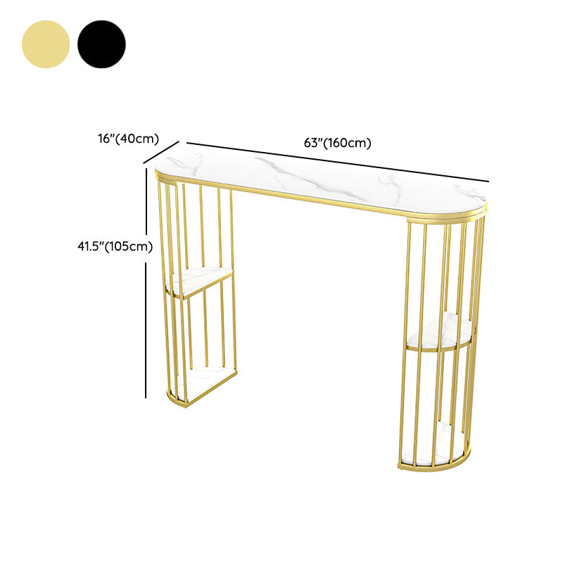 Modern Style Bar Table Oval Stone Storage Bar Table for Living Room Clearhalo 'Bar Furniture' 'Bar Tables' 'bar_tables' 'furn' 'furn_bar_tables' 'Furniture' 'Kitchen & Dining Furniture' 7095920