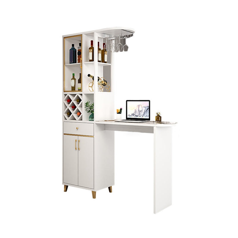 Modern Style Bar Table Stone Bar Table with Storage for Living Room White Without Chairs Clearhalo 'Bar Furniture' 'Bar Tables' 'bar_tables' 'furn' 'furn_bar_tables' 'Furniture' 'Kitchen & Dining Furniture' 7095938