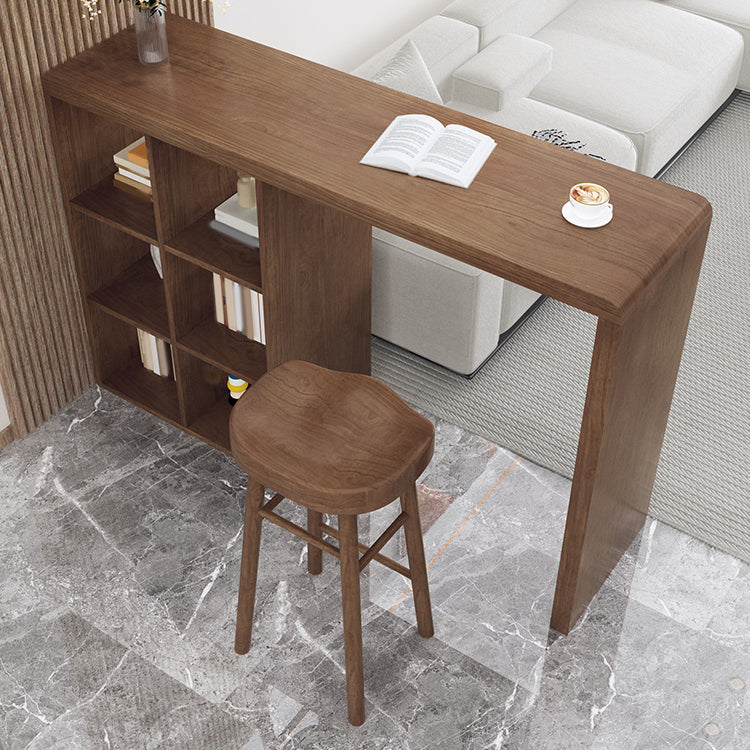 Mesa de bar de estilo moderno, mesa de bar rectangular de madera maciza para sala de estar