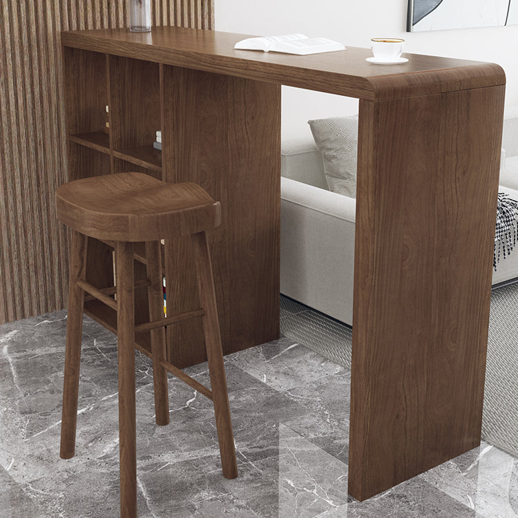 Mesa de bar de estilo moderno, mesa de bar rectangular de madera maciza para sala de estar