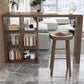 Mesa de bar de estilo moderno, mesa de bar rectangular de madera maciza para sala de estar
