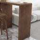 Mesa de bar de estilo moderno, mesa de bar rectangular de madera maciza para sala de estar
