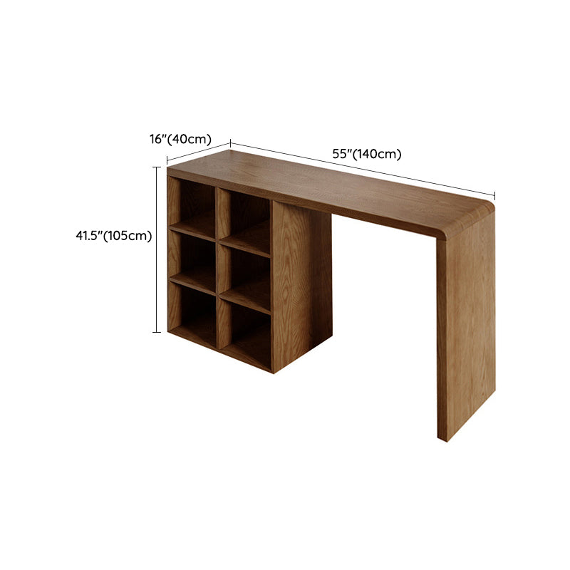 Mesa de bar de estilo moderno, mesa de bar rectangular de madera maciza para sala de estar