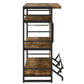 Industrial Style Bar Table Rectangle Wood Bar Table with Shelves for Dining Room