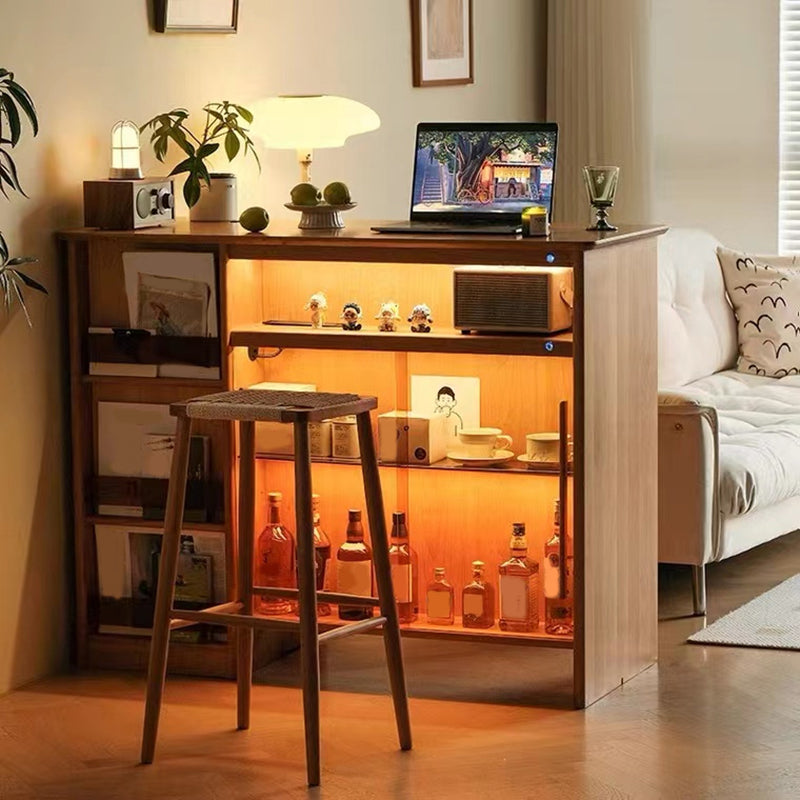 Modern Style Bar Table Rectangle Storage Wood Bar Table for Living Room Clearhalo 'Bar Furniture' 'Bar Tables' 'bar_tables' 'furn' 'furn_bar_tables' 'Furniture' 'Kitchen & Dining Furniture' 7096001