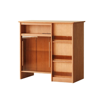 Modern Style Bar Table Rectangle Storage Wood Bar Table for Living Room 43"L x 23"W x 42"H Wood Without Chairs Clearhalo 'Bar Furniture' 'Bar Tables' 'bar_tables' 'furn' 'furn_bar_tables' 'Furniture' 'Kitchen & Dining Furniture' 7096008