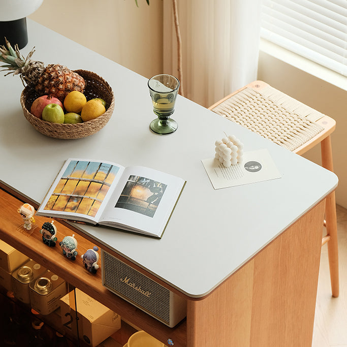 Modern Style Bar Table Rectangle Storage Wood Bar Table for Living Room Clearhalo 'Bar Furniture' 'Bar Tables' 'bar_tables' 'furn' 'furn_bar_tables' 'Furniture' 'Kitchen & Dining Furniture' 7096009