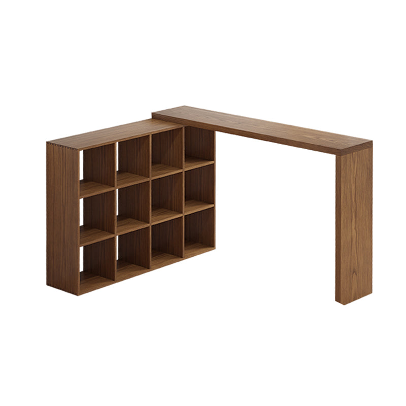 Moderner Bartisch, rechteckiger Bartisch aus massivem Holz mit Stauraum