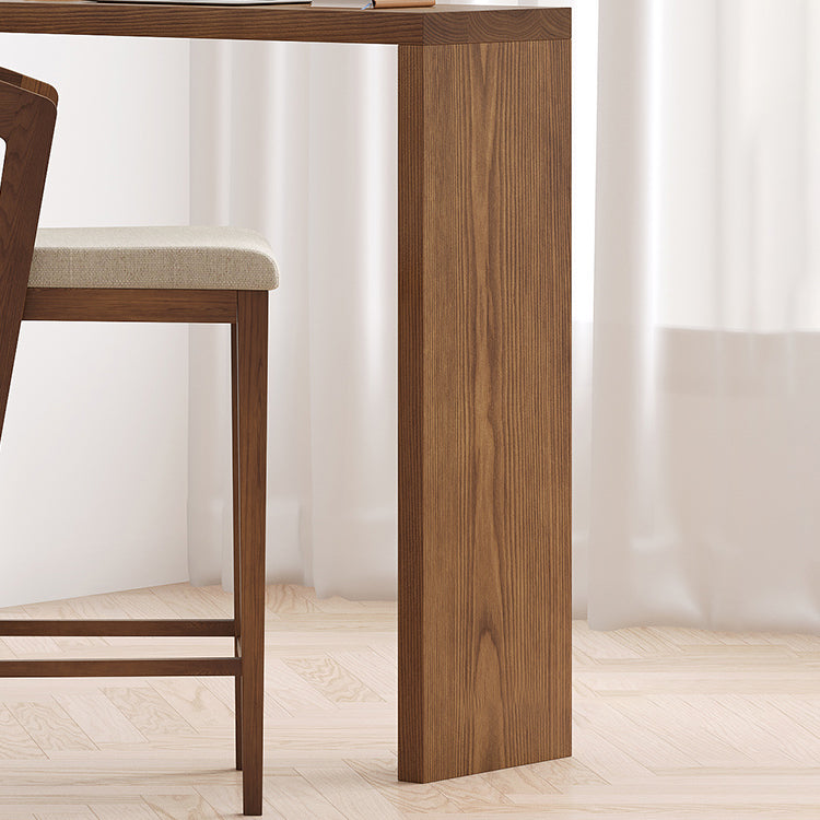 Moderner Bartisch, rechteckiger Bartisch aus massivem Holz mit Stauraum
